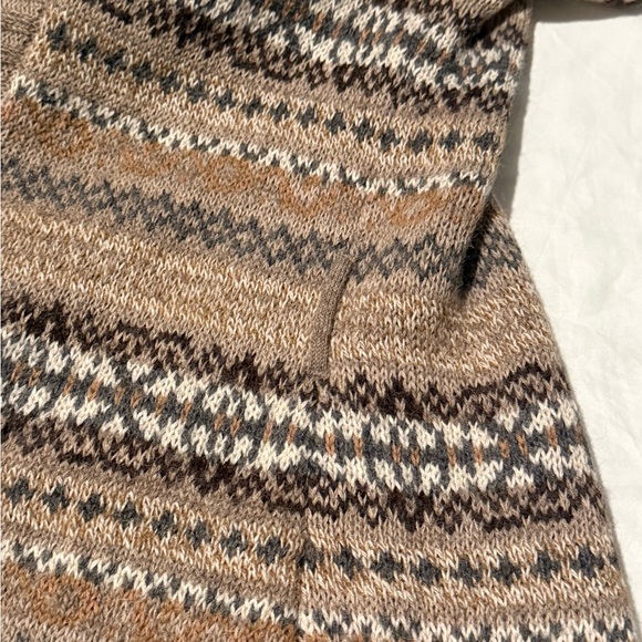 Orvis Taupe Multi-Patterned 55% Alpaca 45% Cotton Knit Cardigan, Small - Picture 10 of 12